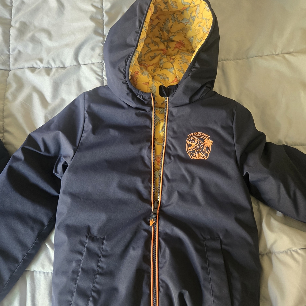 Children's Navy Dinosaur Hooded Jacket